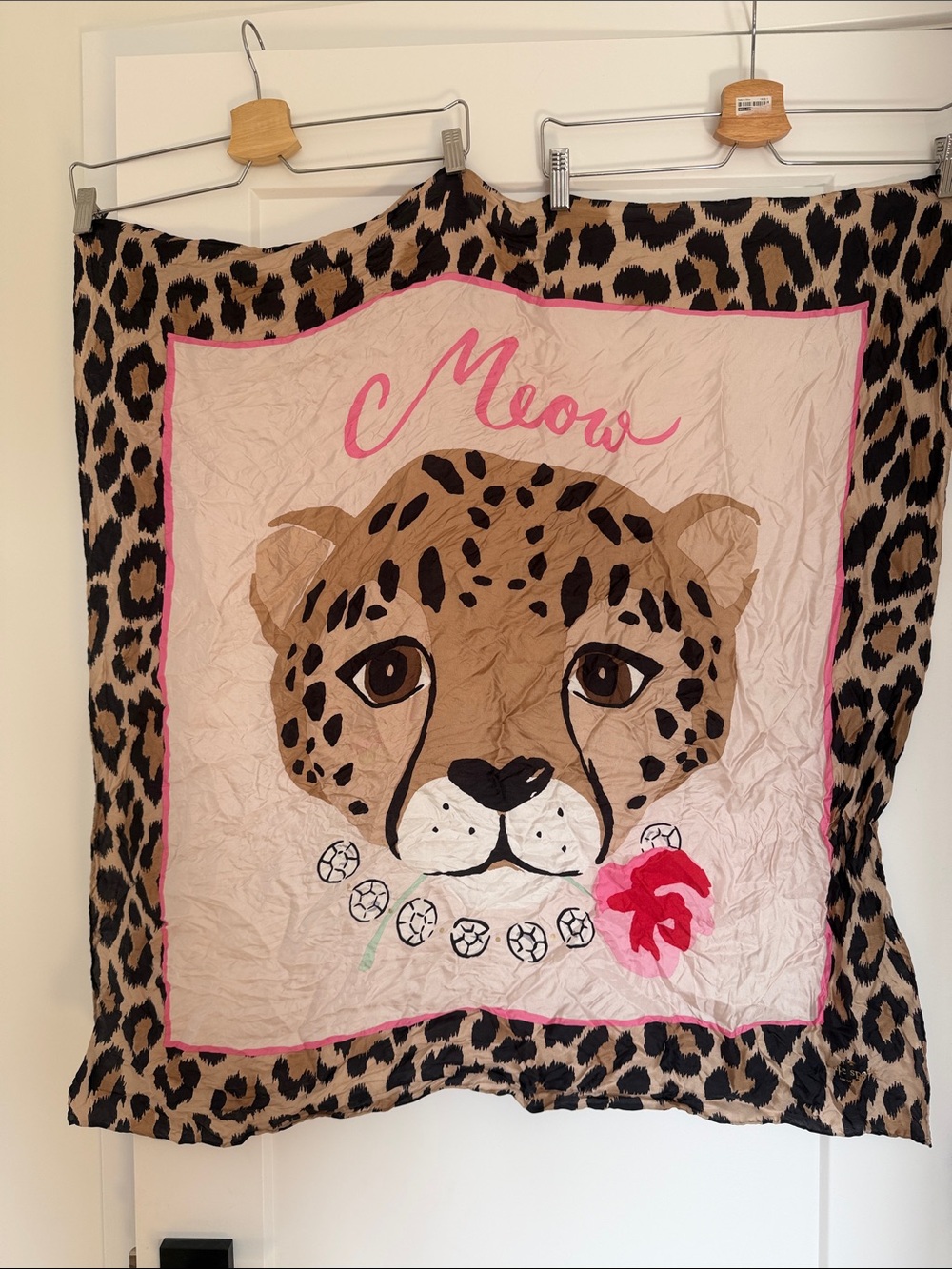 Kate Spade 100% silk cheetah scarf